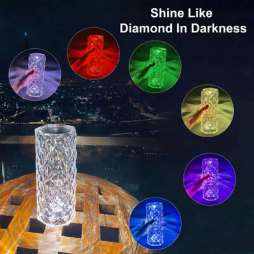 16 Colors Diamond Rose Crystal Touch Lamp In Pakistan