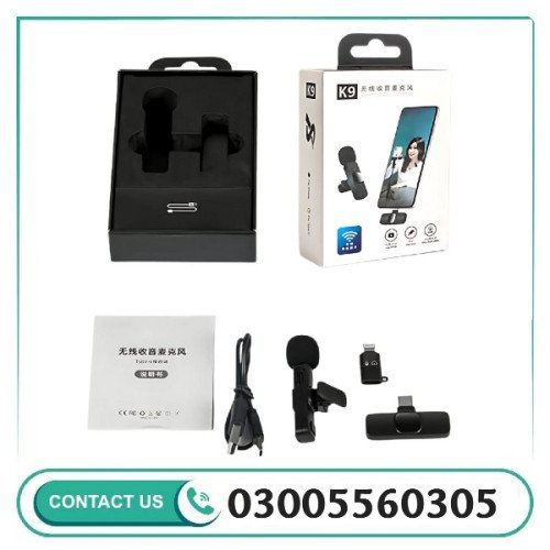 K9 Wireless Lavalier Microphone Price in Pakistan | Type-C & iOS Noise Reduction Mic | PakCart.pk