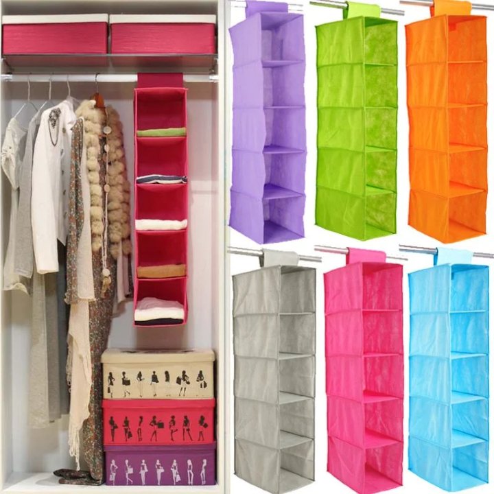 5 Shelf Clothes Hanging Organizer