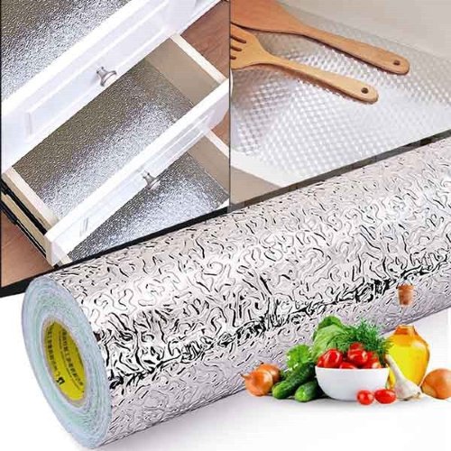 Silver Foil Marble Sheet Sticker 40x200cm in Pakistan