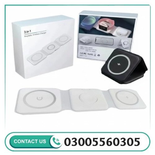 3-in-1 Foldable Magnetic Wireless Charger 15w for iPhone