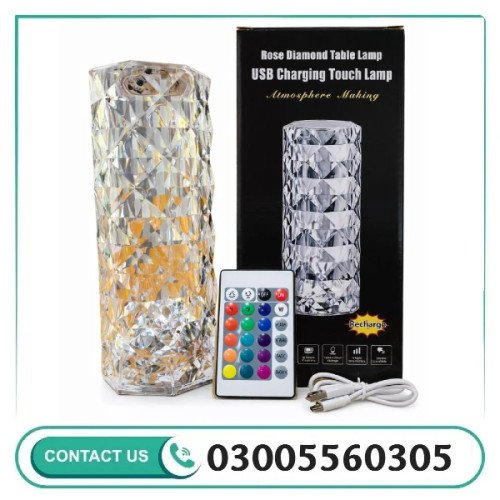 16 Colors Diamond Rose Crystal Touch Lamp In Pakistan