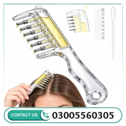 Refillable Scalp Massage Comb with Built-In Oil Reservoir