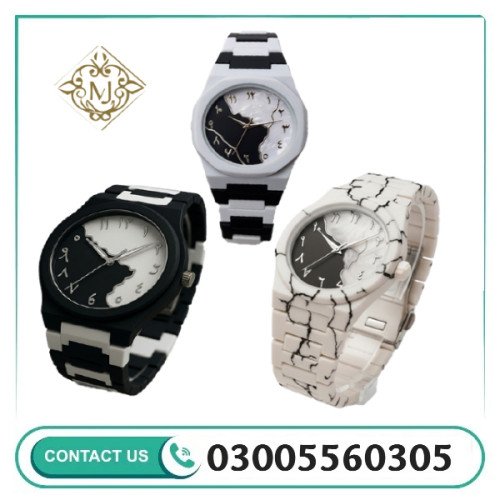 Black & White Fibre Aura Watches In Pakistan