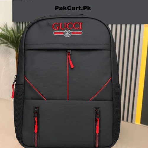 Business Daypack With Laptop Compartment | Black & Red in Pakistan
