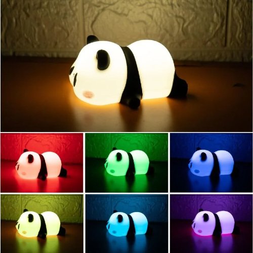 Cute Panda Soft Silicone LED Animal Bedside Lamp 