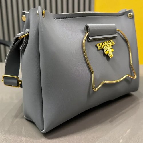 Gray Elegant Cat Handle Handbag for Girls & Ladies