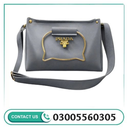 Gray Elegant Cat Handle Handbag for Girls & Ladies