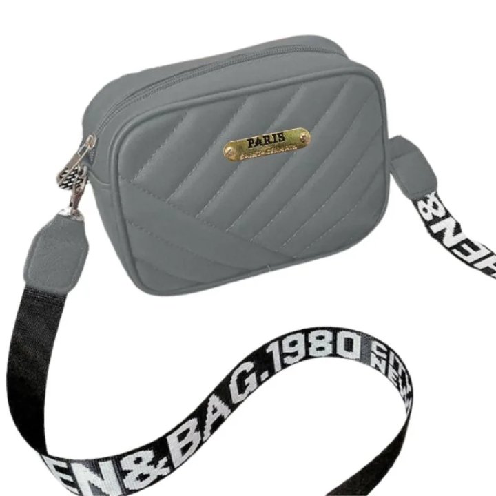 Gray Leather Handbag for Girls & Women