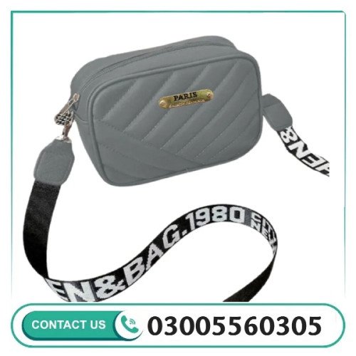 Gray Leather Handbag for Girls & Women