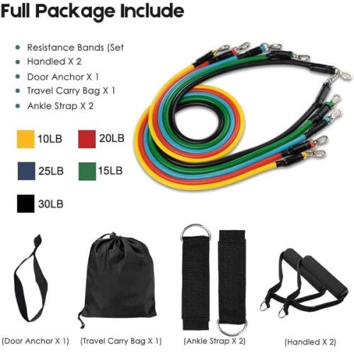 Gym Belt With Box 5-in-1 Power Exercise Resistance Band Set