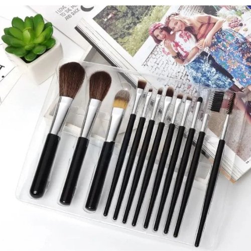 Mac Beauty Makeup Brush Set 12-piece Professional Makeup Tool Kit Soft High-quality Synthetic Bristles