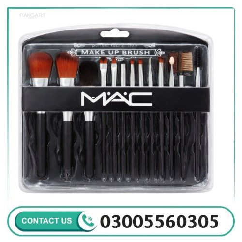 Mac Beauty Makeup Brush Set 12-piece Professional Makeup Tool Kit Soft High-quality Synthetic Bristles