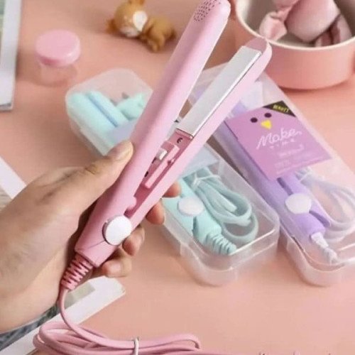Mini Portable Ceramic Hair Straightener and Curler