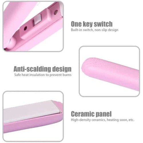 Mini Portable Ceramic Hair Straightener and Curler