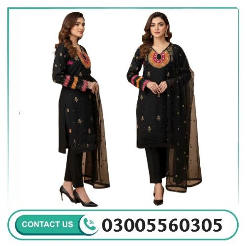Organza 3-piece Unstitched Suit for Women