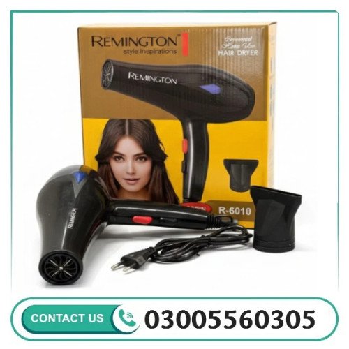 Remingtn Hair Dryer R-6010 Professional Ionic Dryer With 3 Speed Settings and DC Strong Motor