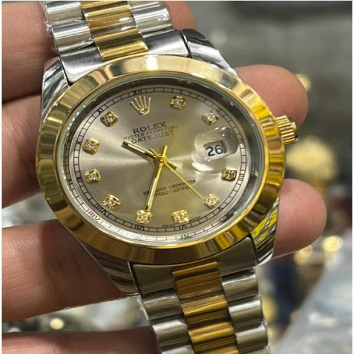 Rolex Datejust Style Watch Diamond Dial Date Adjust 6 Variants