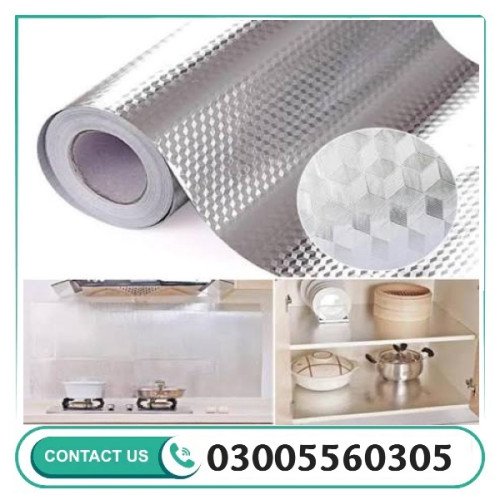 Silver Foil Marble Sheet Sticker 40x200cm in Pakistan