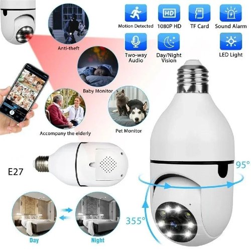 Speed-x Ca-e25 Bulb Camera 1080p WiFi 360 Degree Panoramic