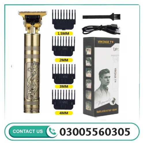 Vintage T9 Hair TrimmerElectric USB Charging Beard Trimmer in Pakistan