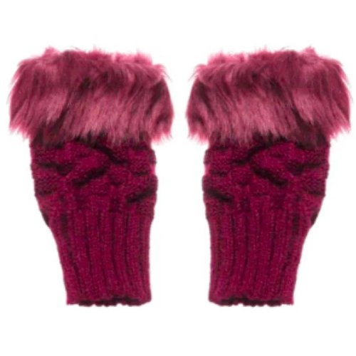 Women's Faux Fur Fingerless Knitted Gloves -PakCart.Pk